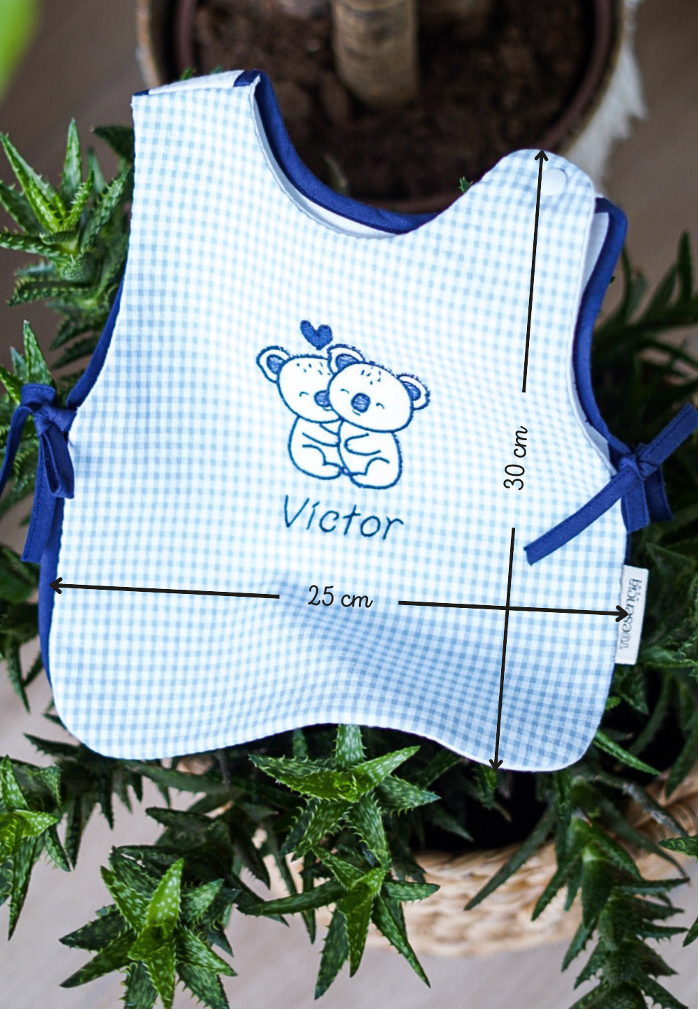 Pack regalo bebé personalizado en Azul Koalas: Camiseta-babero + mordedor