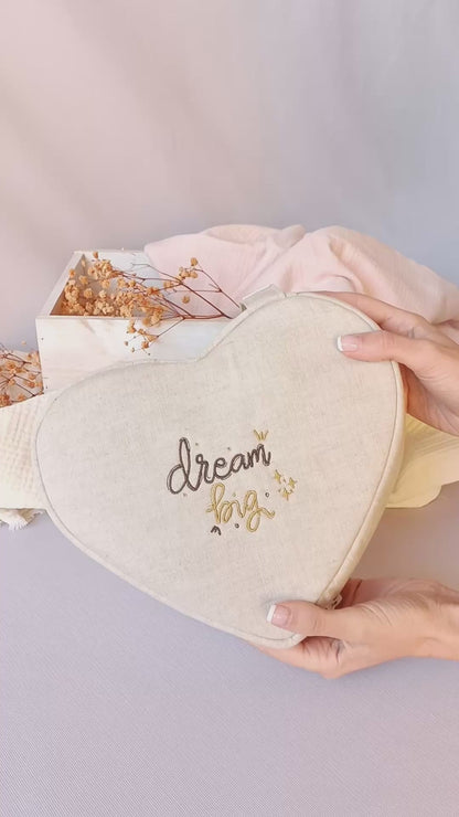 Neceser de corazón Dream big ✨ en lino premium